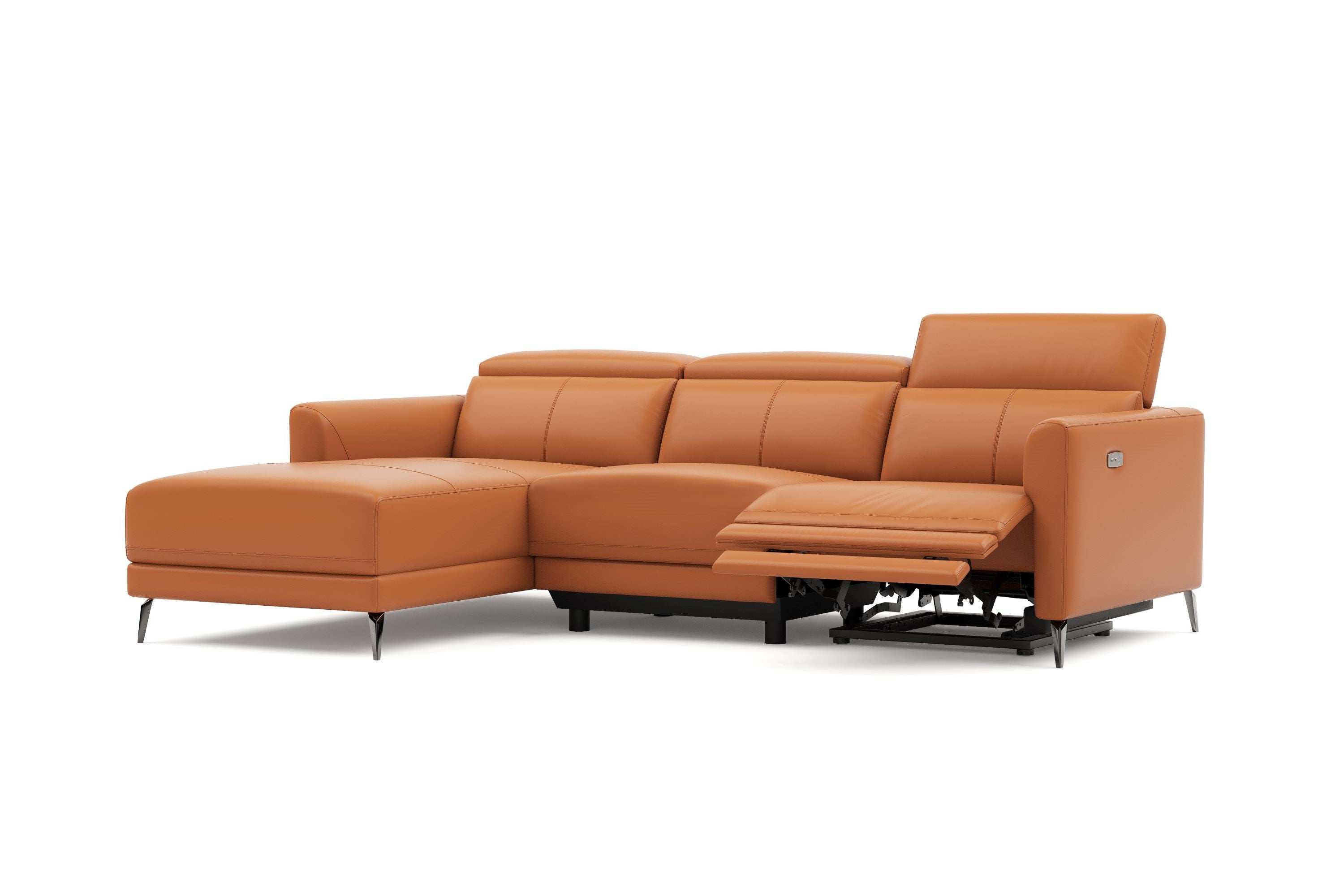 Andria Leather Reclining Sectional Lounge