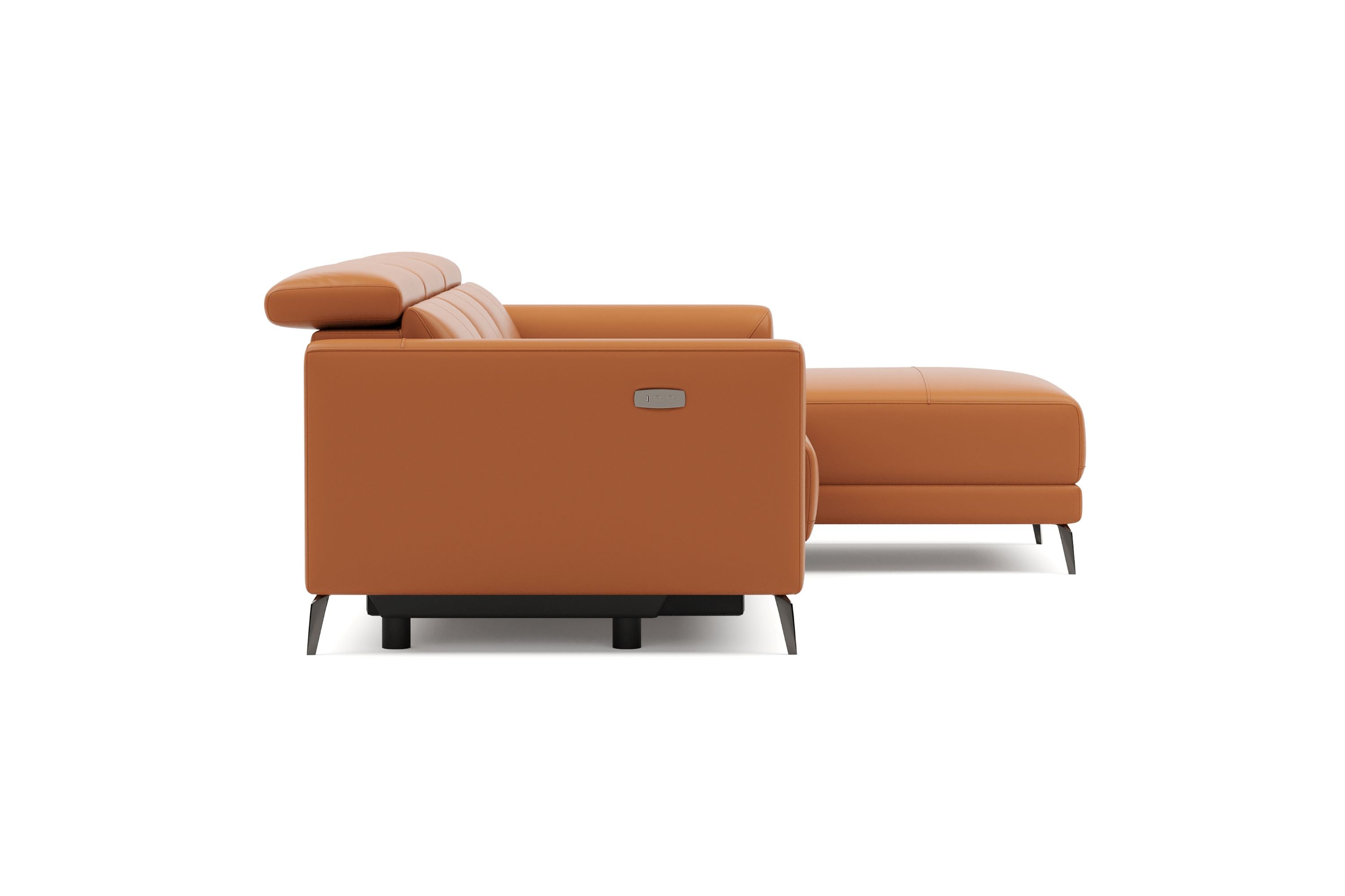 Andria Leather Reclining Sectional Lounge