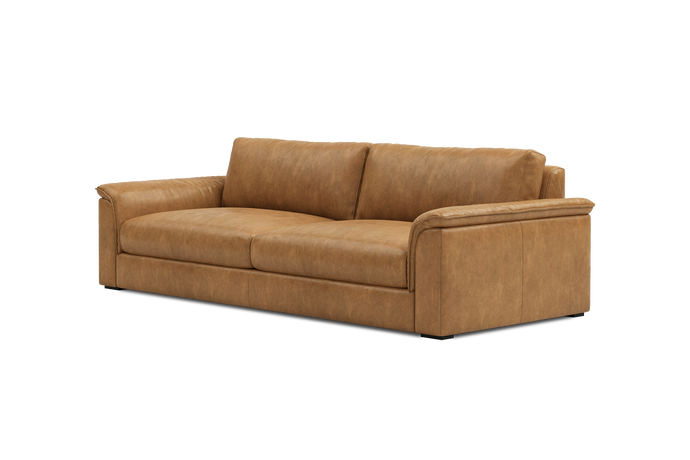 Valencia Zaira Leather Wide Lounge, Camel Brown
