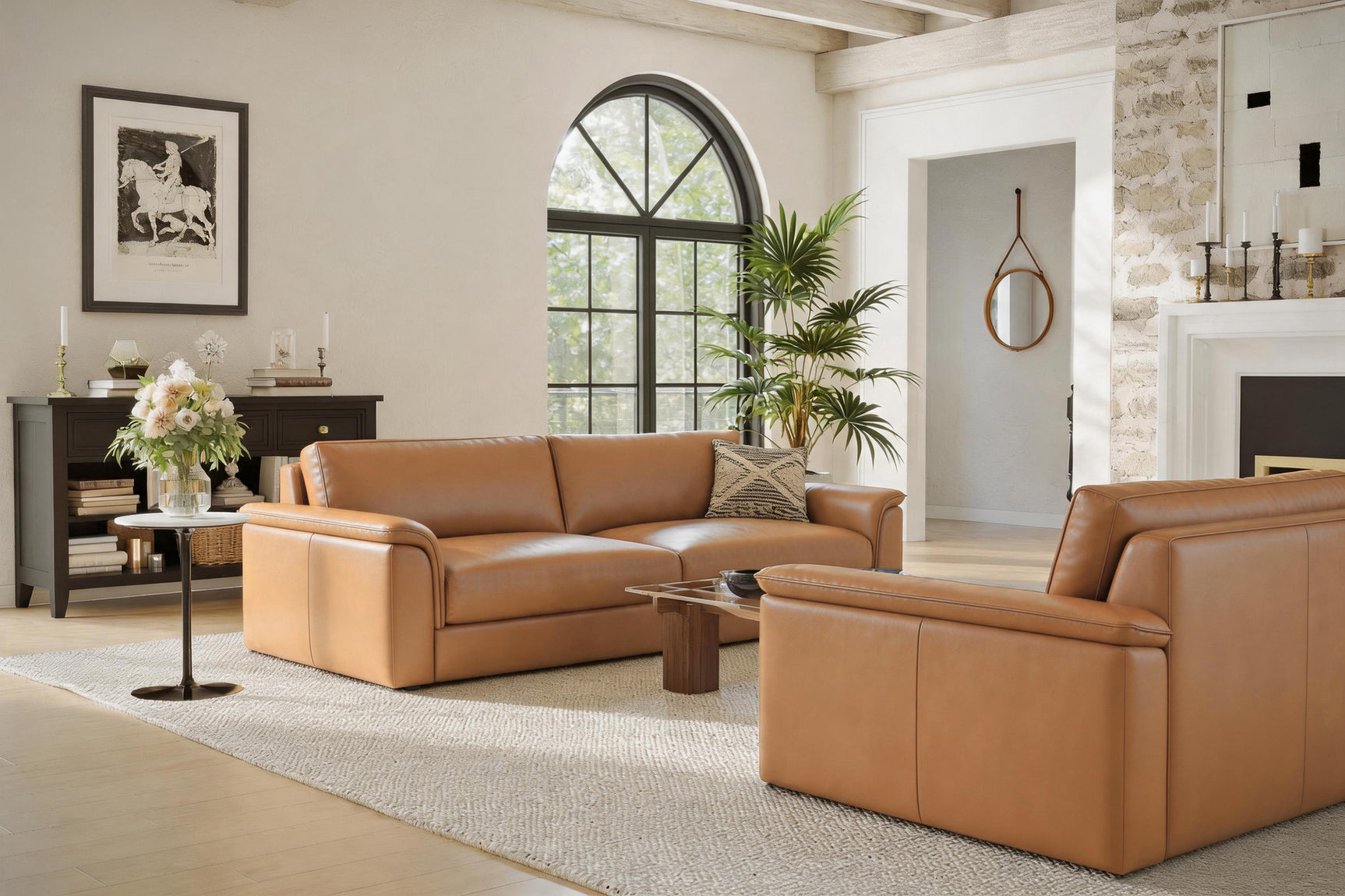 Zaira Leather Lounge