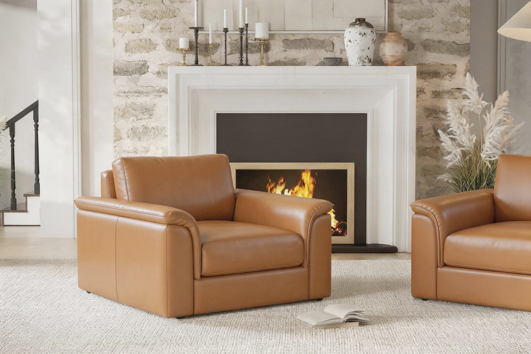 Zaira Leather Accent Chair