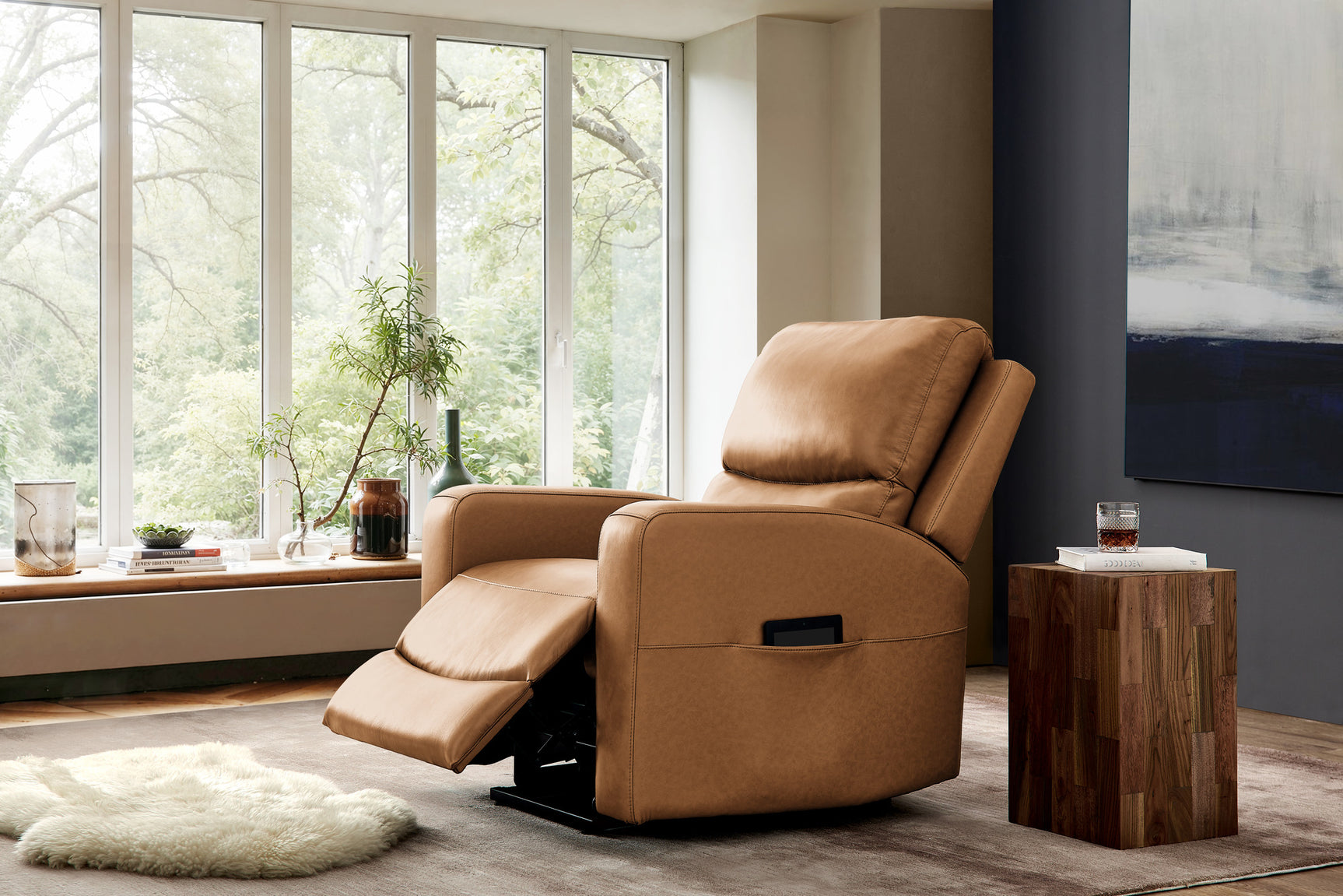 Hector Leather Power Lift Recliner Chair