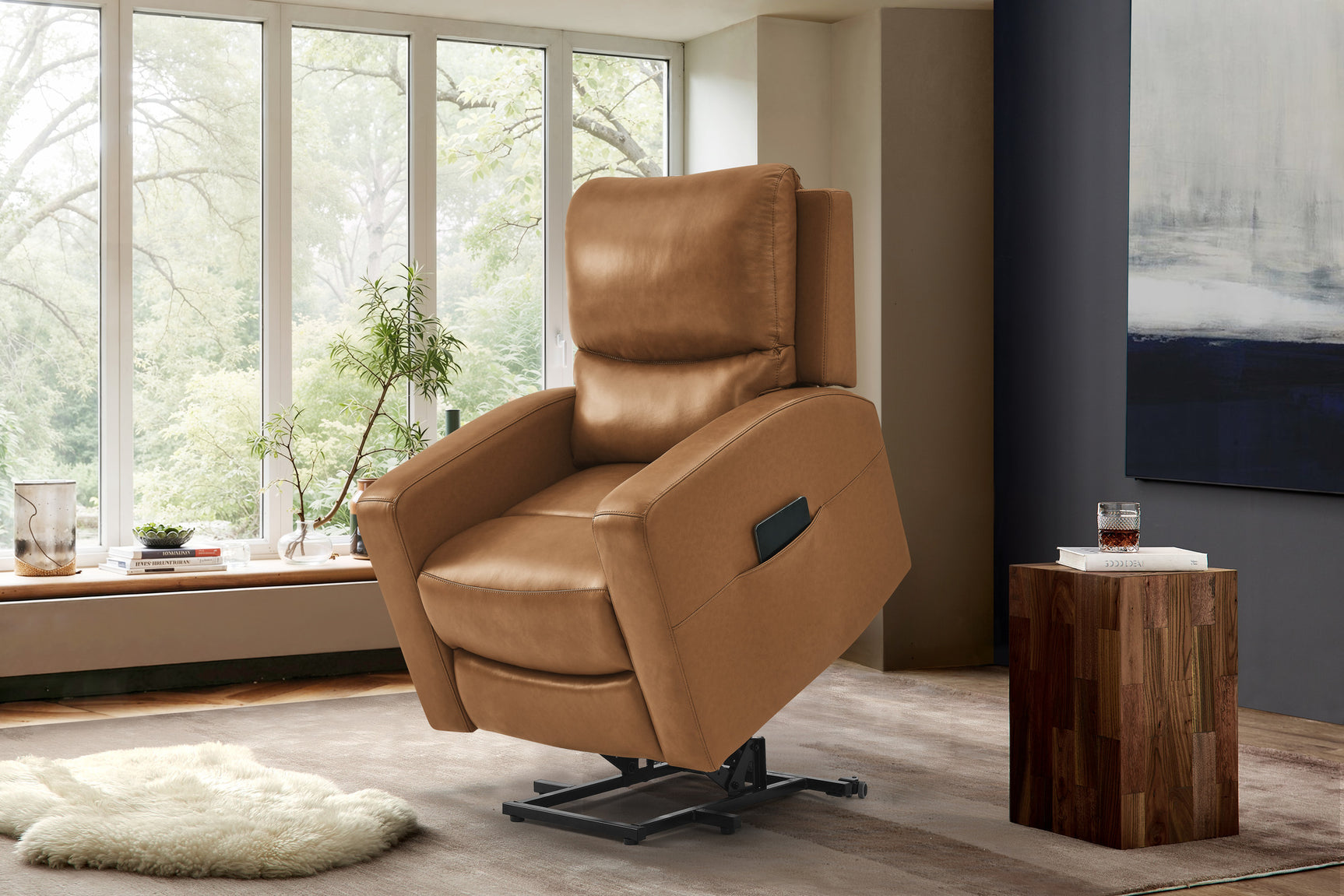 Hector Leather Power Lift Recliner Chair
