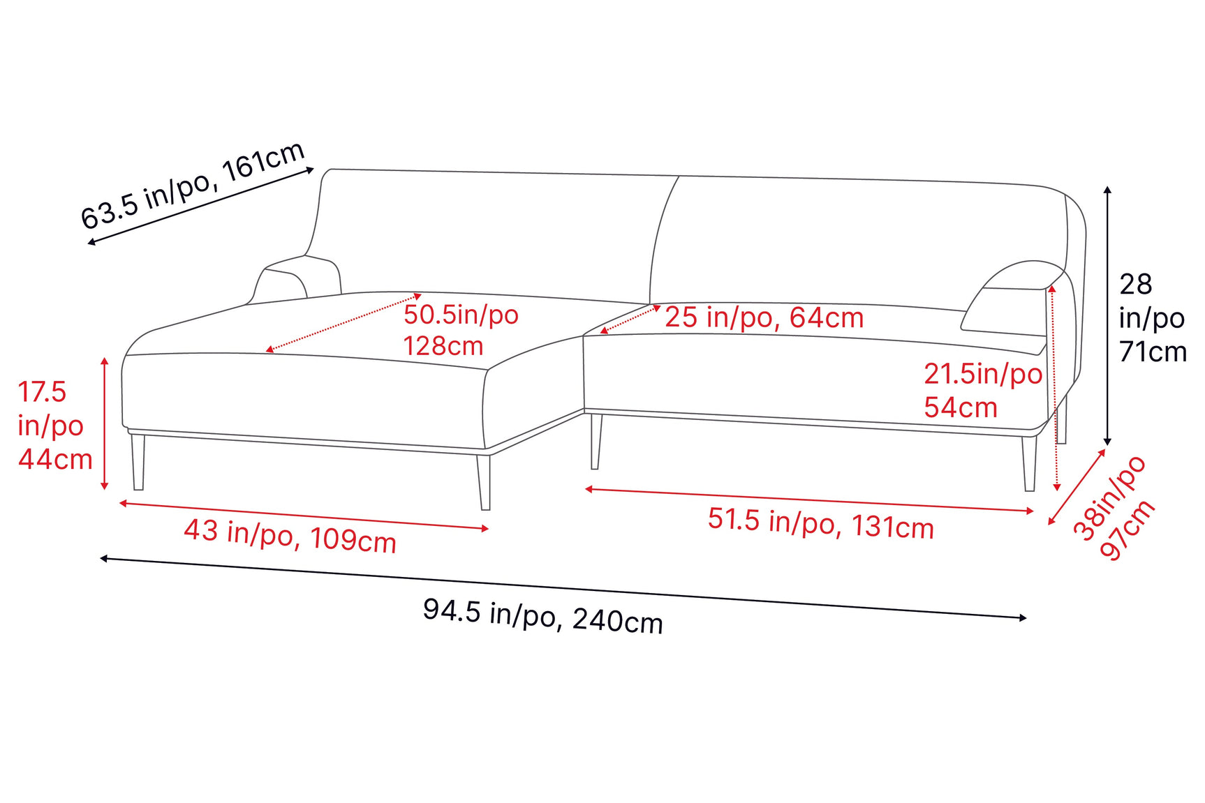 Kotor Fabric Sectional Lounge