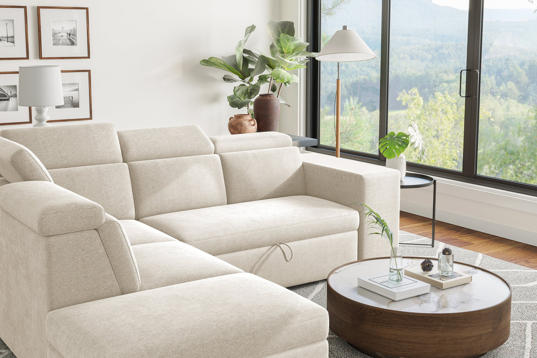Finn Fabric Sectional Lounge Bed