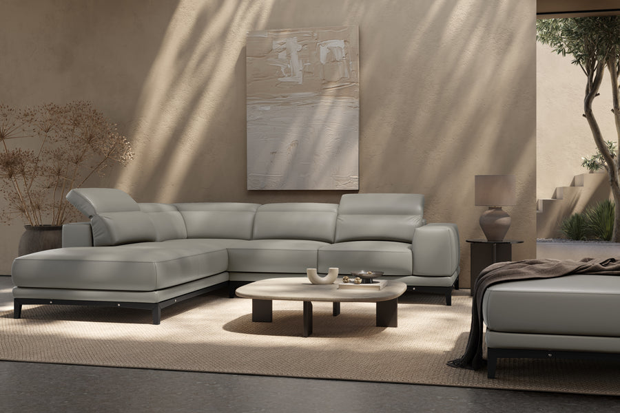 Valletta Leather Corner Sectional Lounge