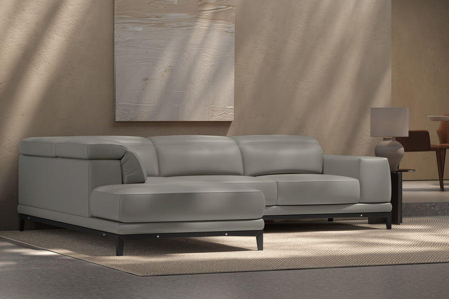 Valletta Leather Corner Sectional Lounge