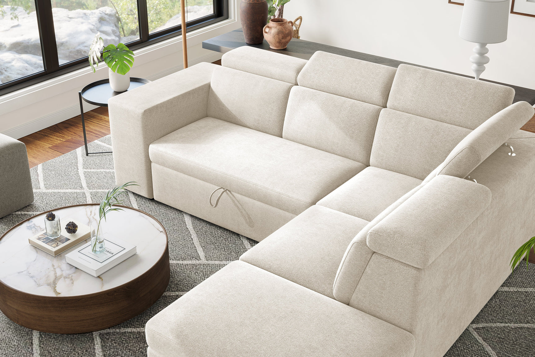 Finn Fabric Sectional Lounge Bed