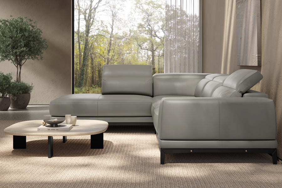 Valletta Leather Corner Sectional Lounge