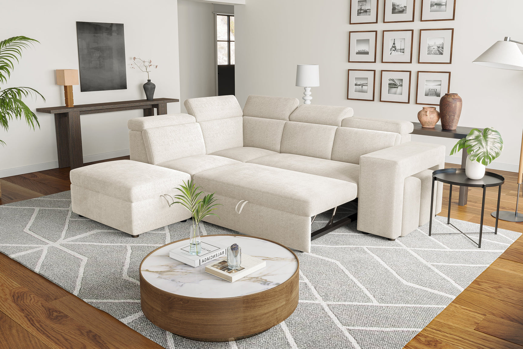 Finn Fabric Sectional Lounge Bed