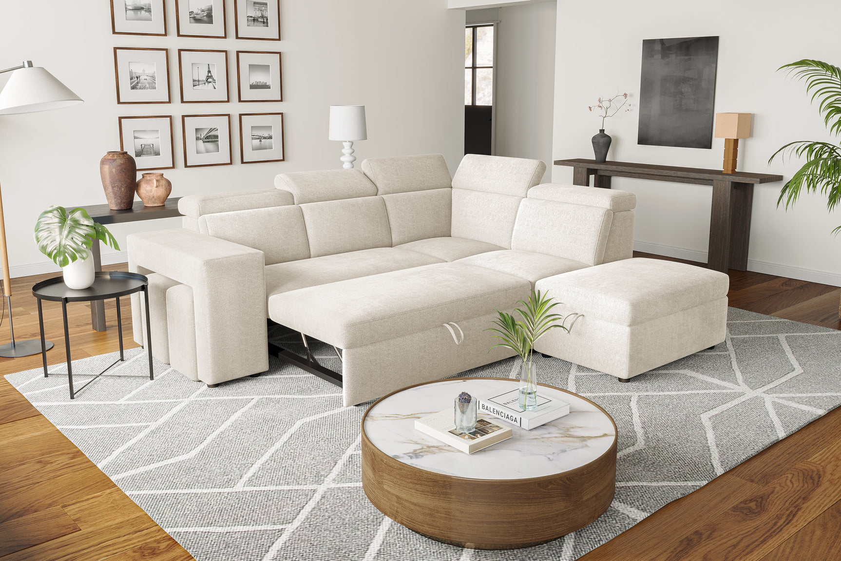 Finn Fabric Sectional Lounge Bed