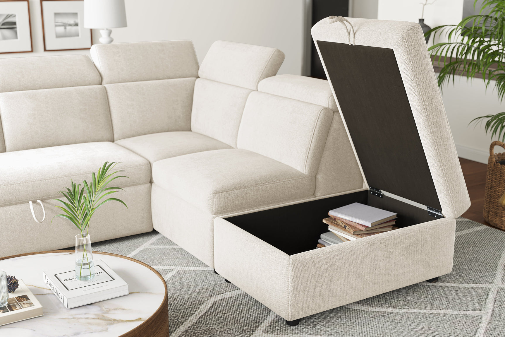 Finn Fabric Sectional Lounge Bed