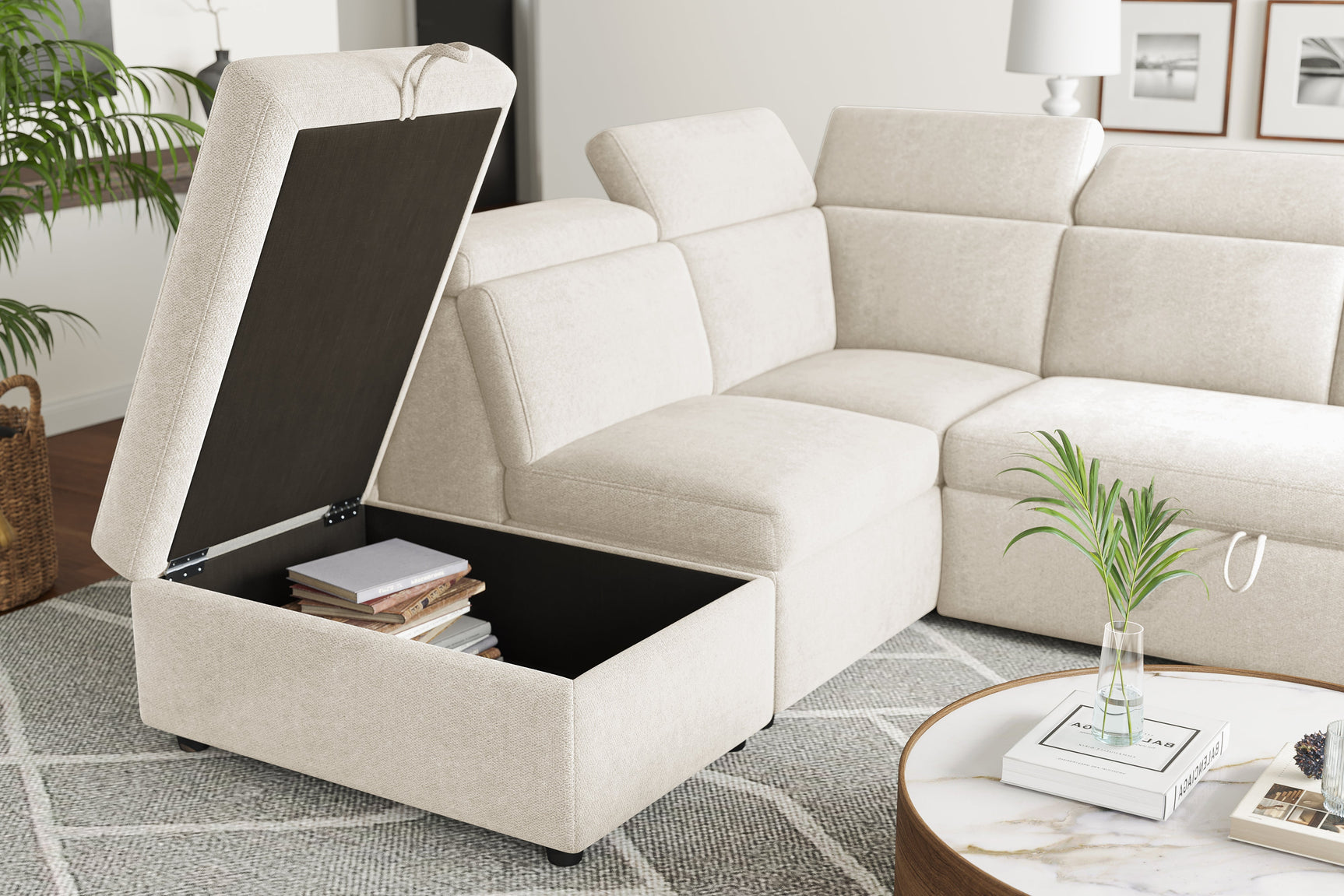 Finn Fabric Sectional Lounge Bed