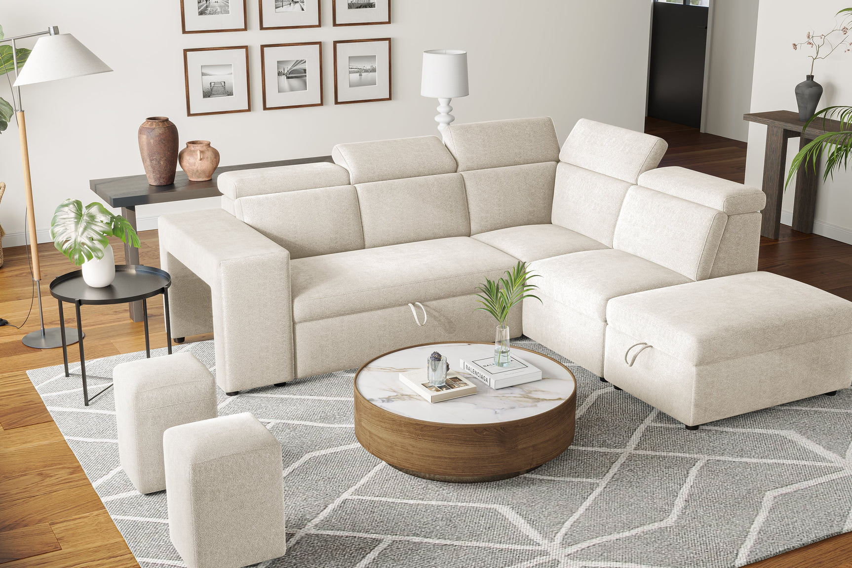 Finn Fabric Sectional Lounge Bed