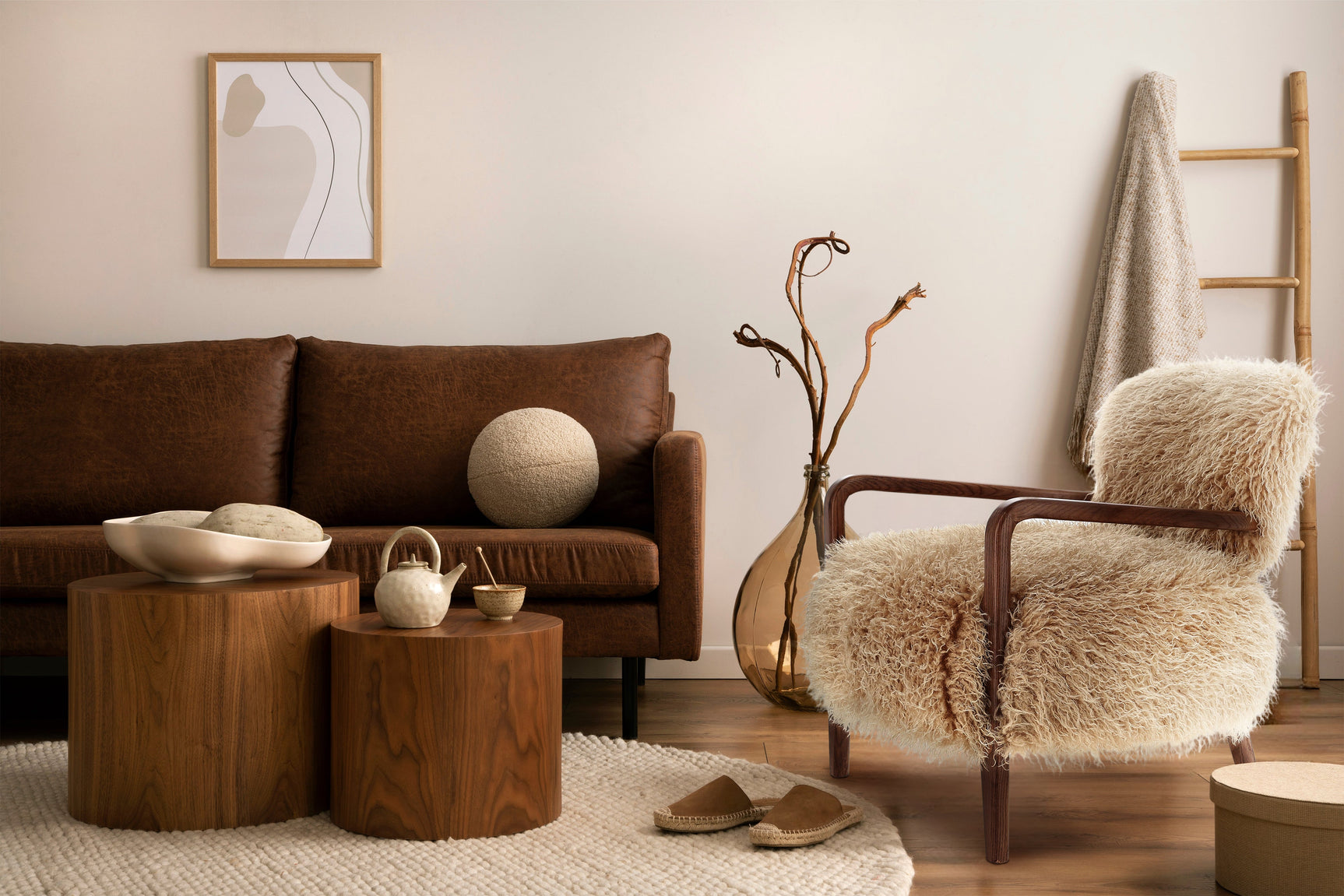 Willow Faux Sheepskin Accent Chair