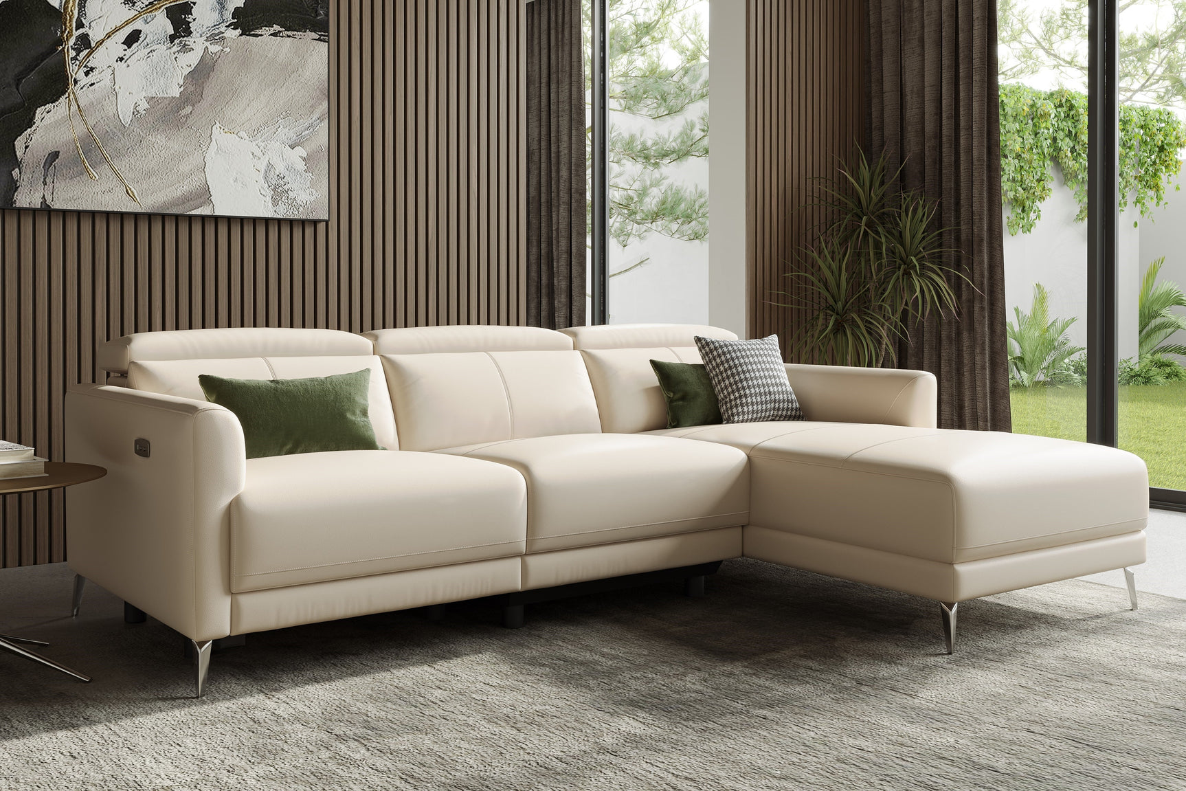 Andria Leather Reclining Sectional Lounge