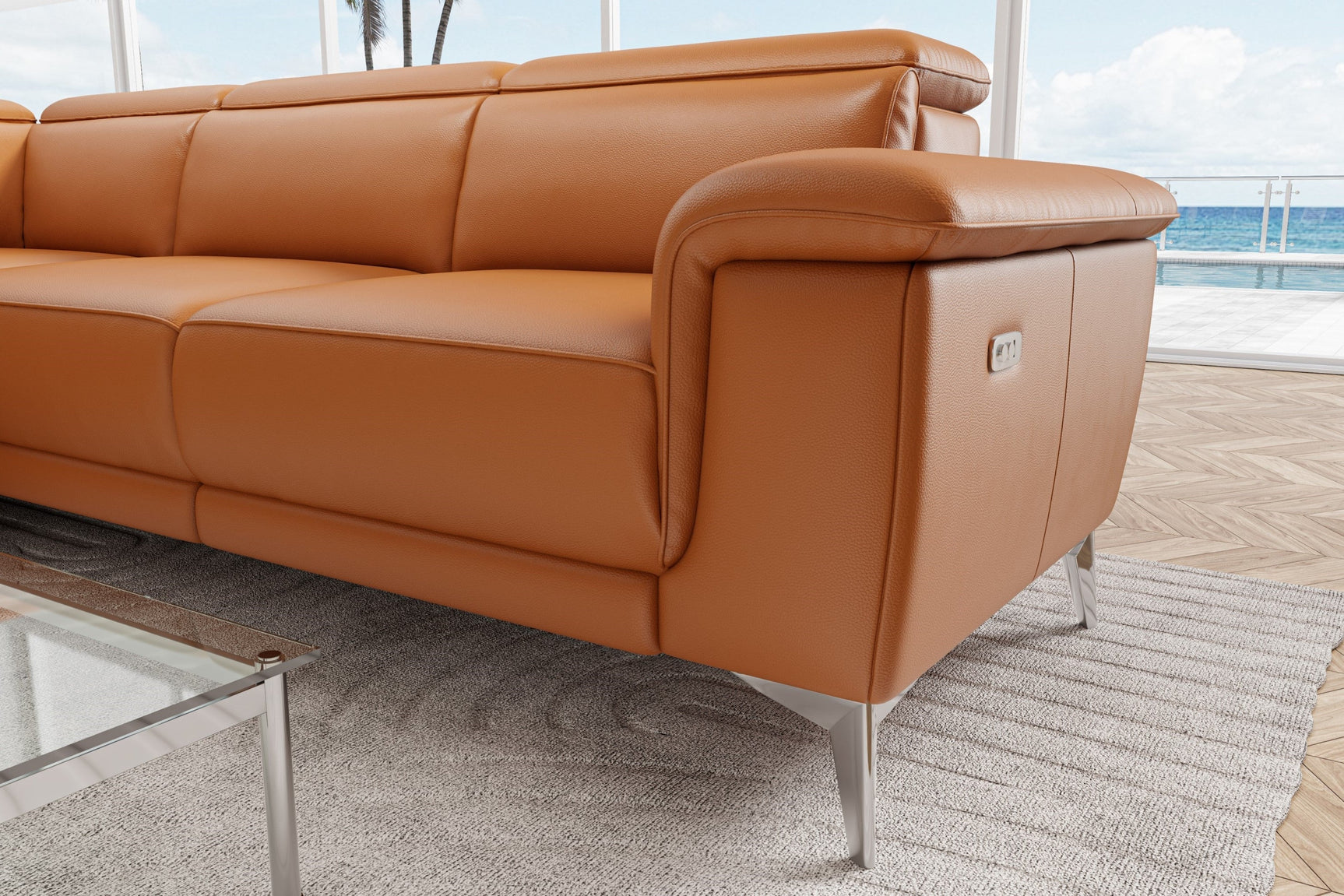 Pista Leather Reclining Sectional Lounge