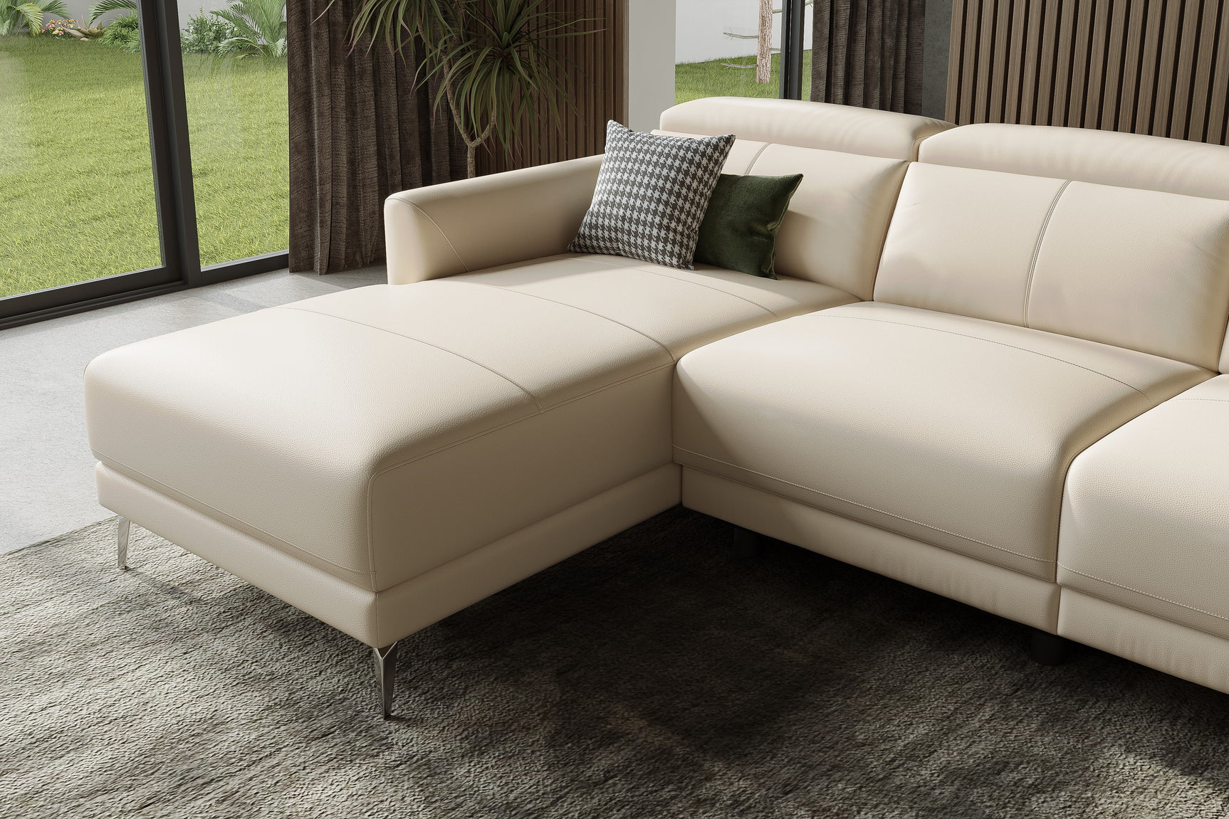 Andria Leather Reclining Sectional Lounge