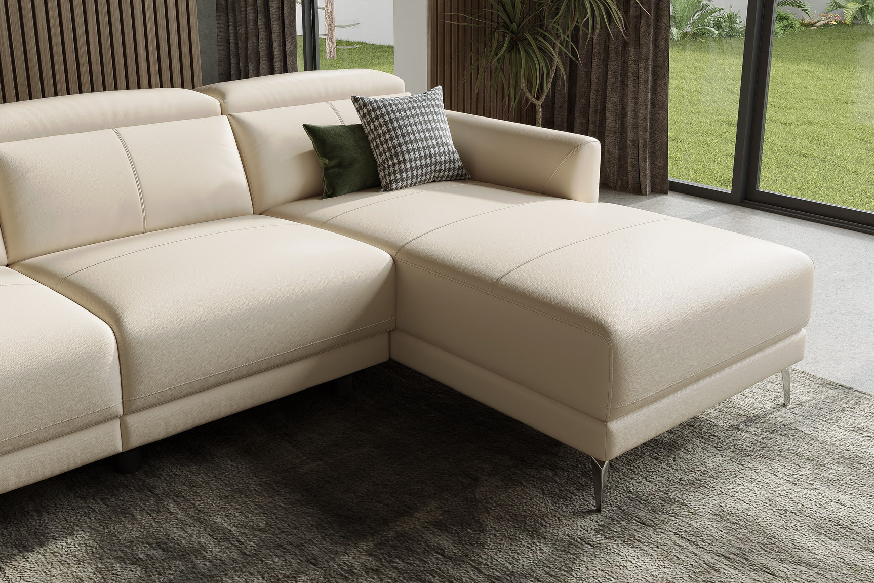 Andria Leather Reclining Sectional Lounge