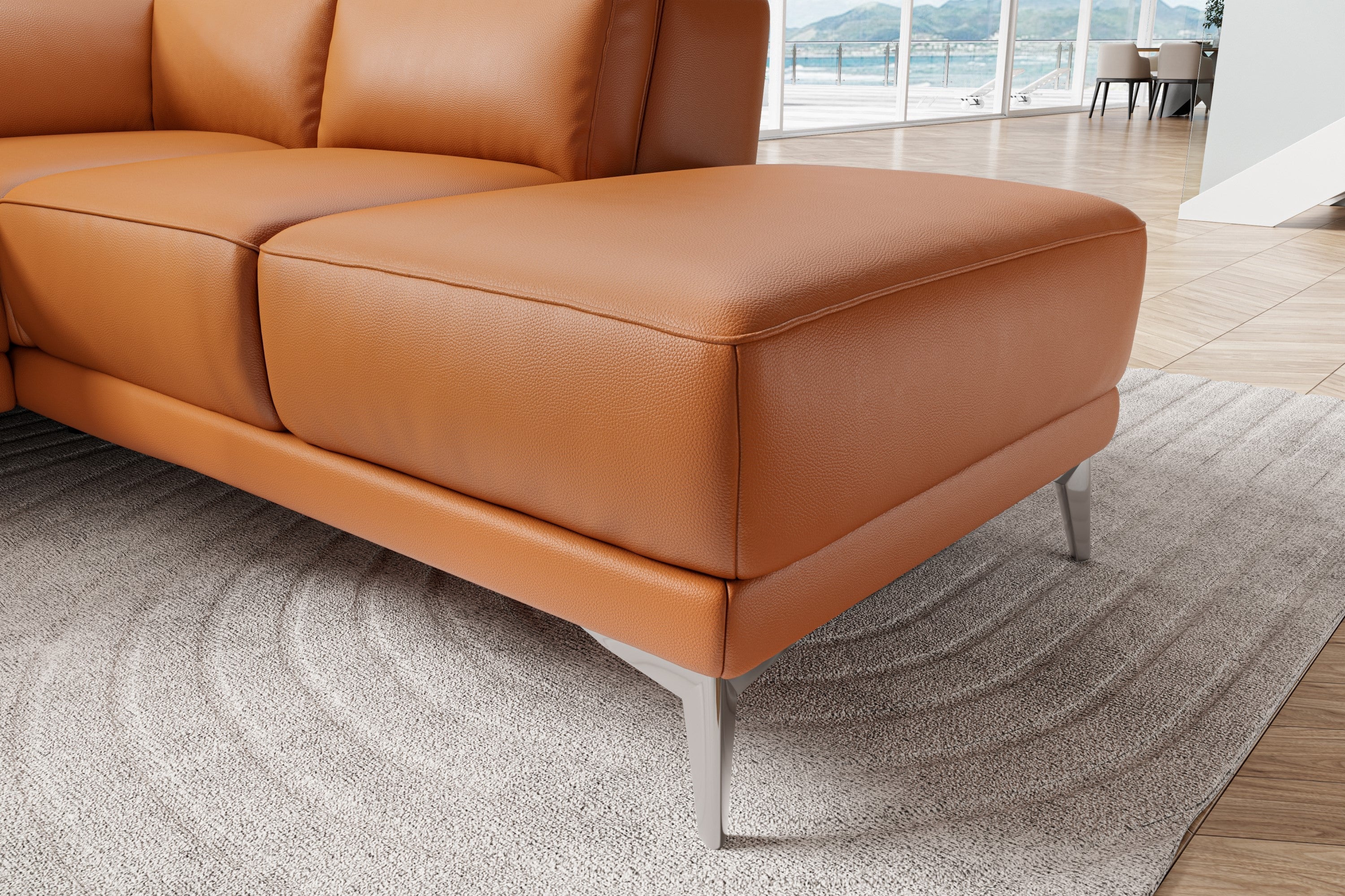 Pista Leather Reclining Sectional Lounge