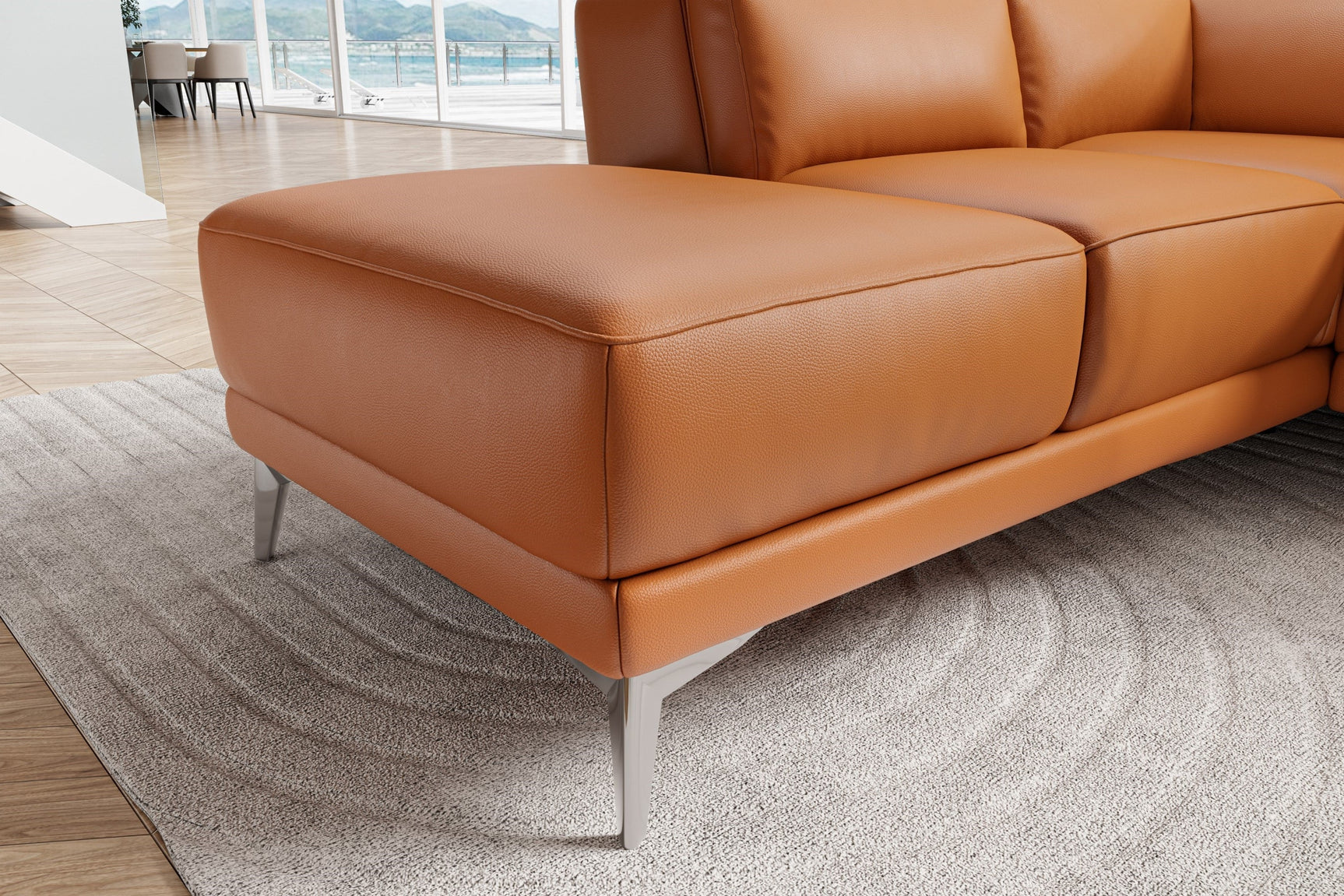 Pista Leather Reclining Sectional Lounge