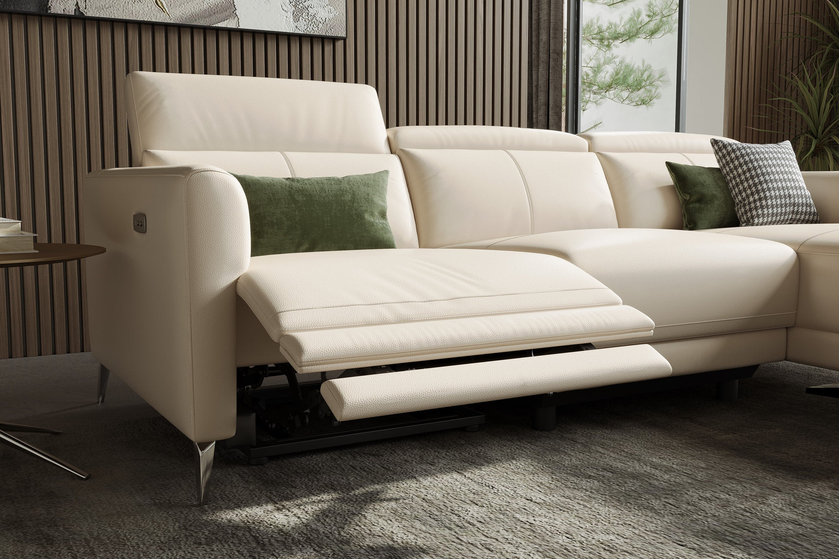 Andria Leather Reclining Sectional Lounge