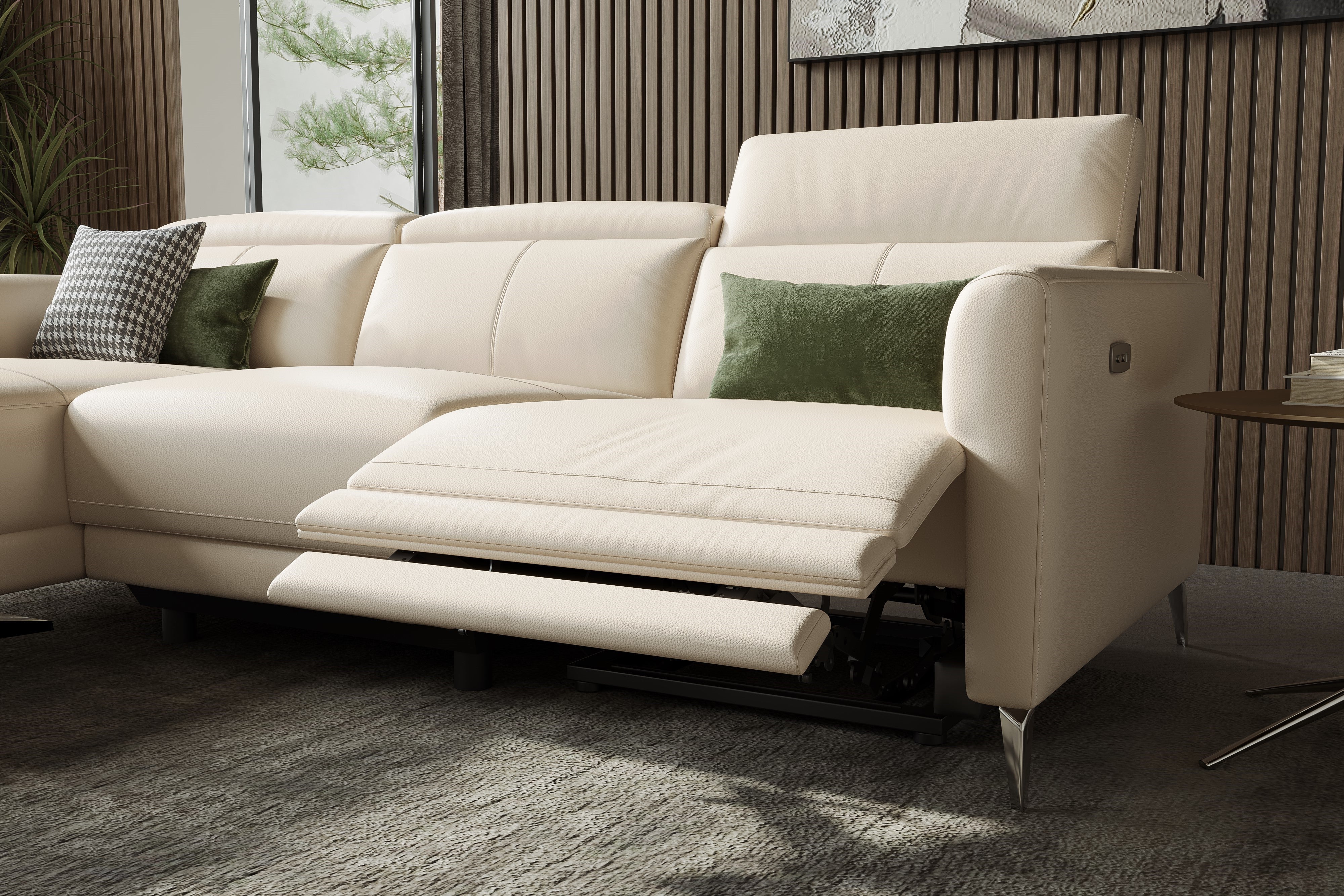 Andria Leather Reclining Sectional Lounge