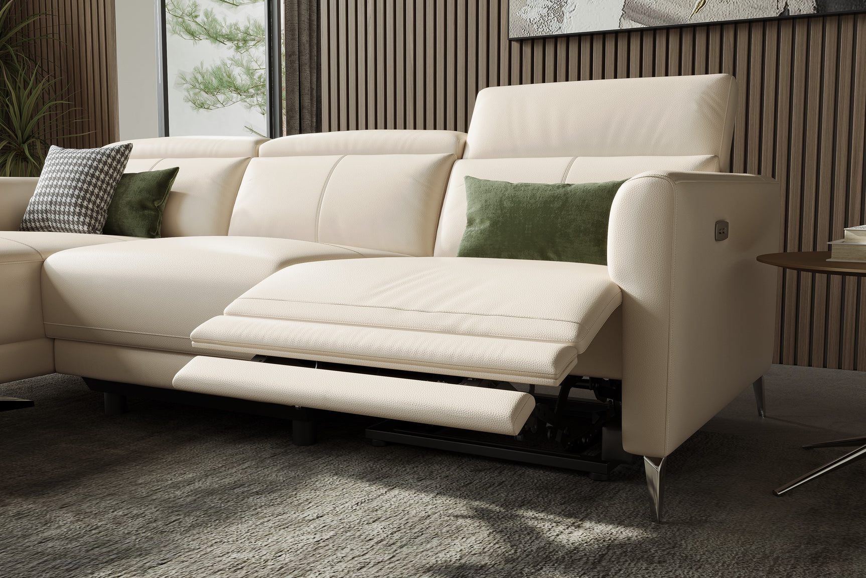 Andria Leather Reclining Sectional Lounge