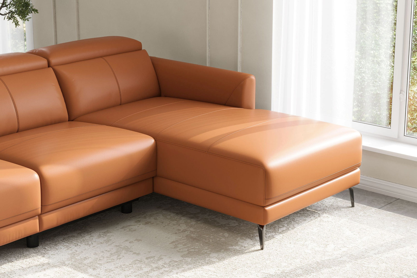 Andria Leather Reclining Sectional Lounge