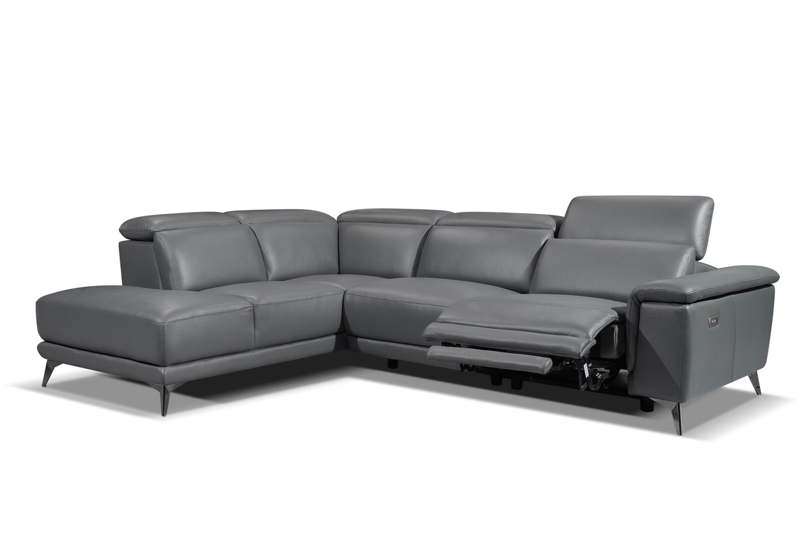 Pista Leather Reclining Sectional Lounge