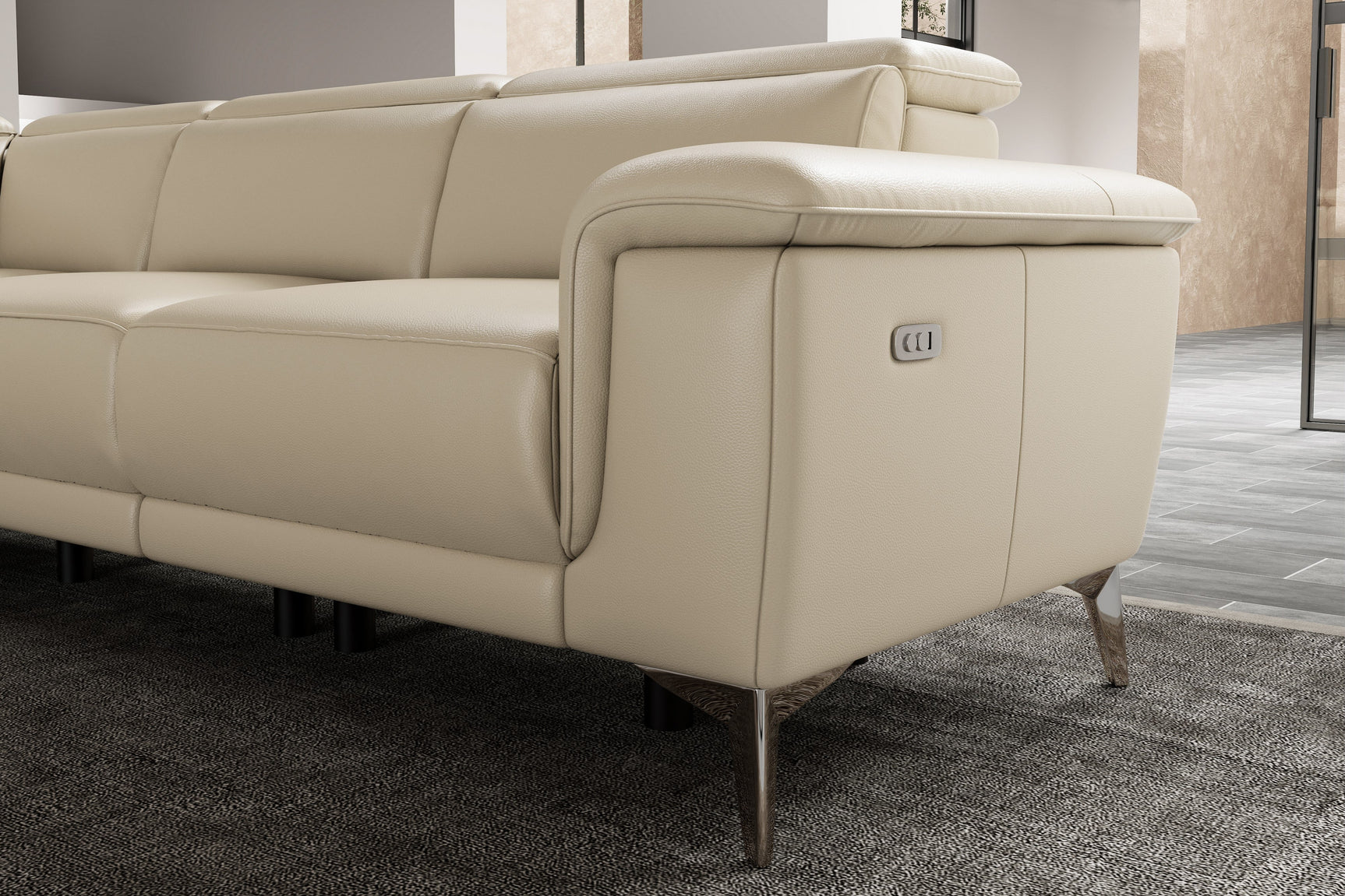 Pista Leather Reclining Sectional Lounge