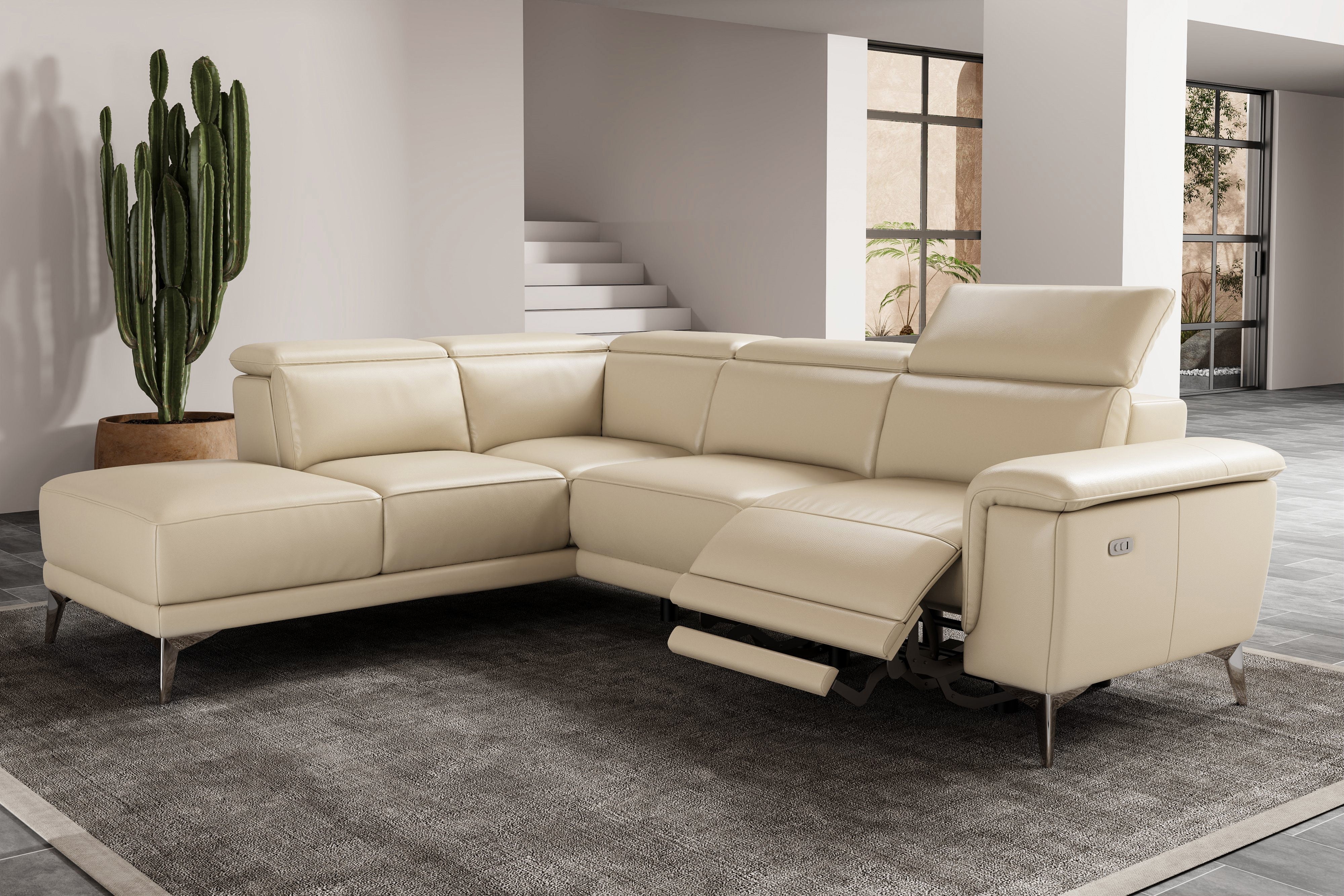 Pista Leather Reclining Sectional Lounge