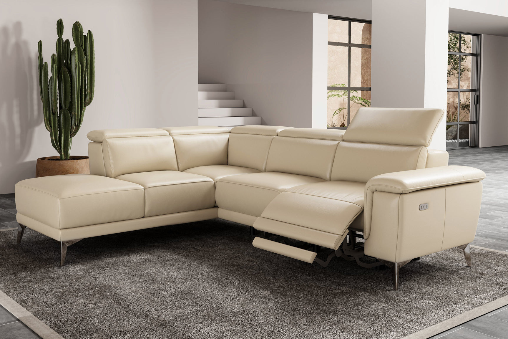 Pista Leather Reclining Sectional Lounge