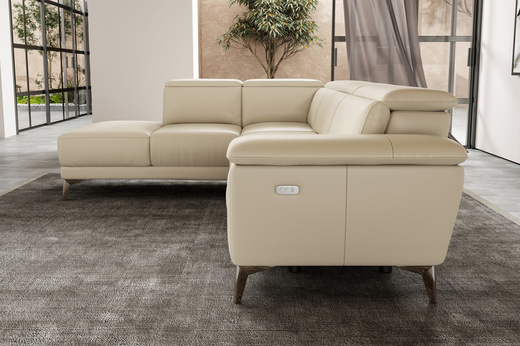 Pista Leather Reclining Sectional Lounge