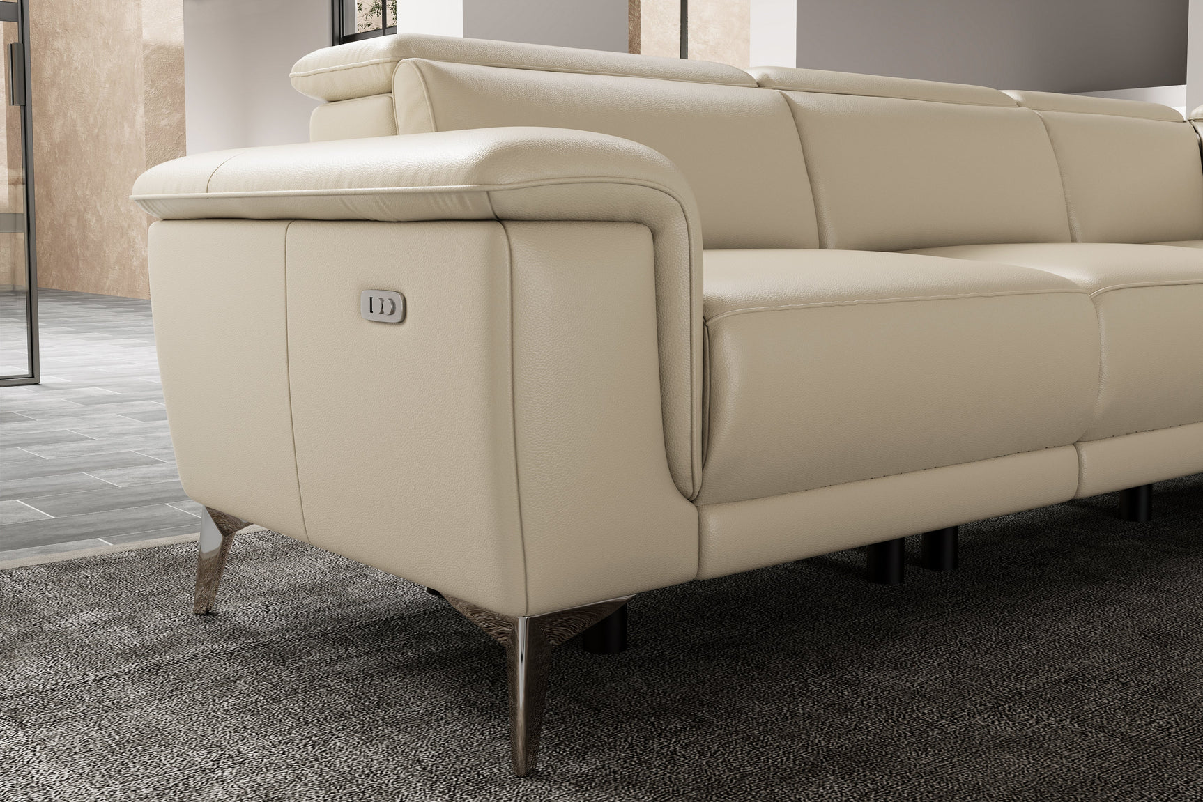 Pista Leather Reclining Sectional Lounge