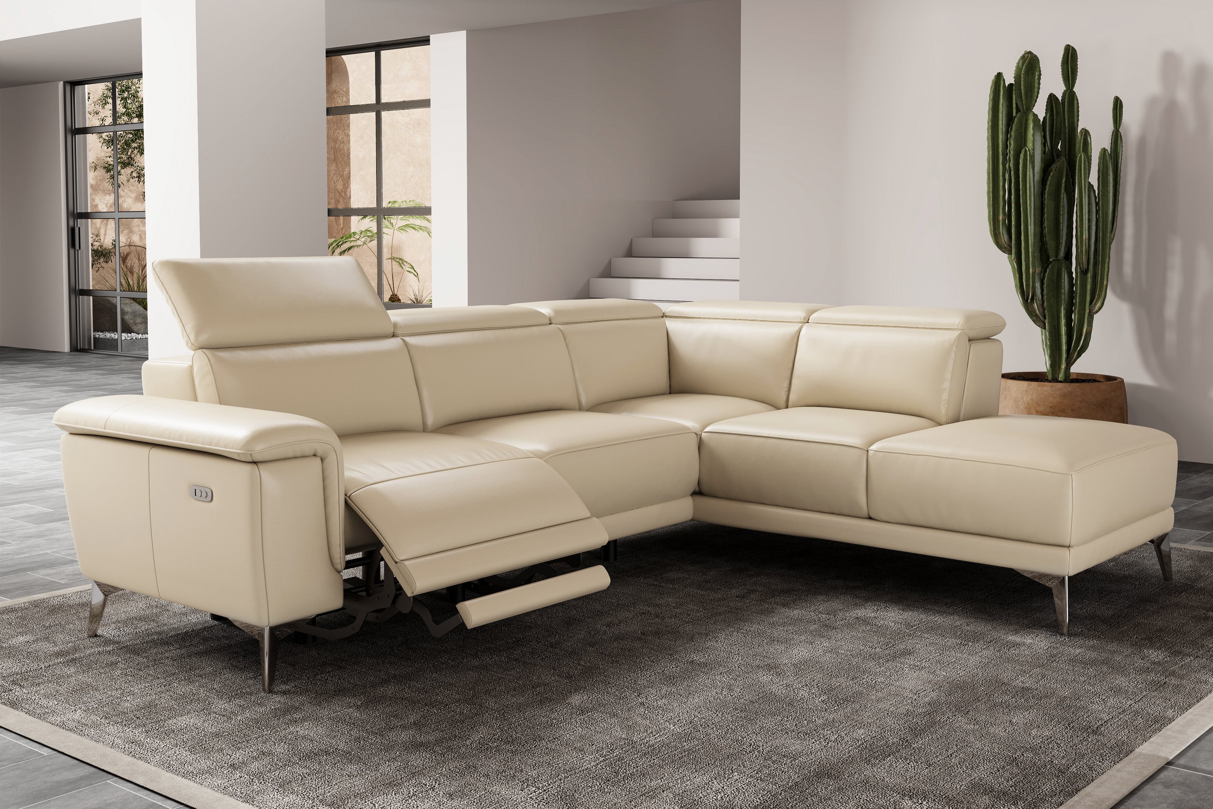Pista Leather Reclining Sectional Lounge