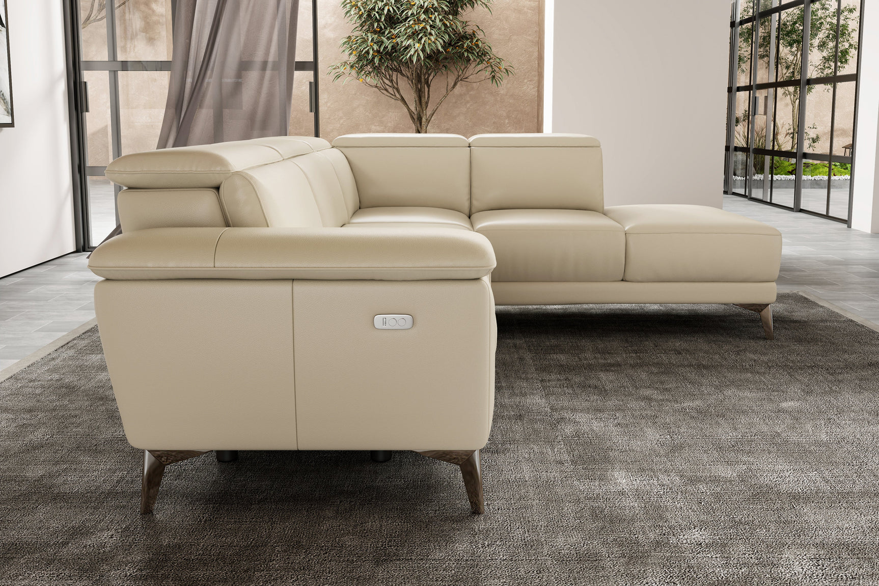 Pista Leather Reclining Sectional Lounge