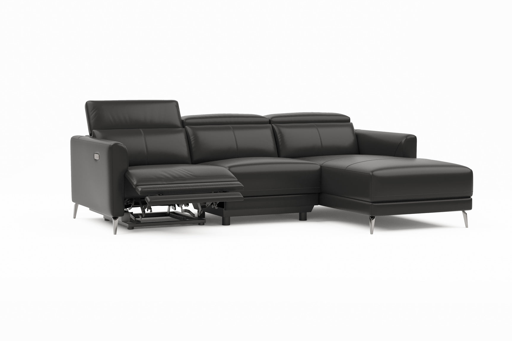 Andria Leather Reclining Sectional Lounge