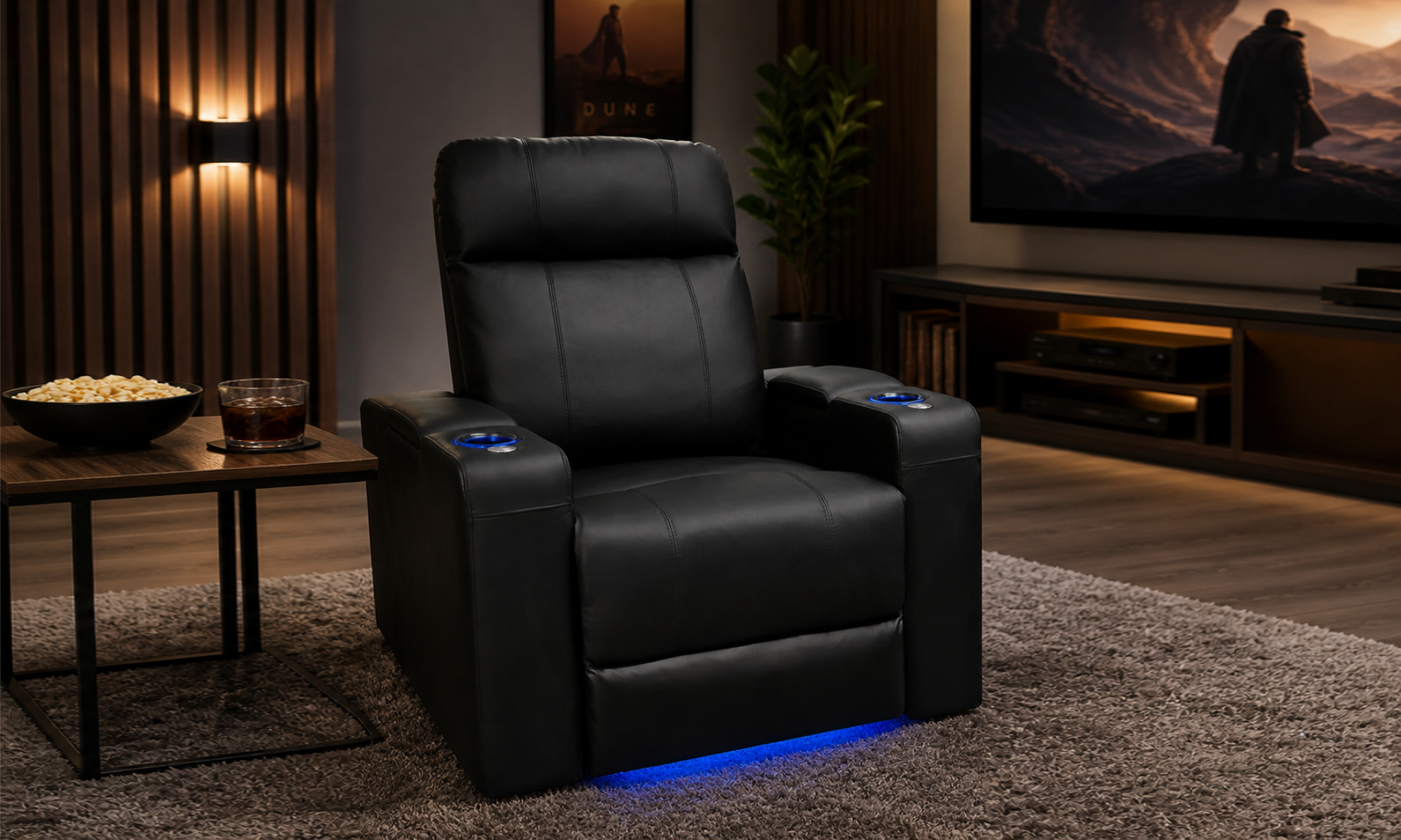 Piacenza power headrest home theatre recliner in premium leather