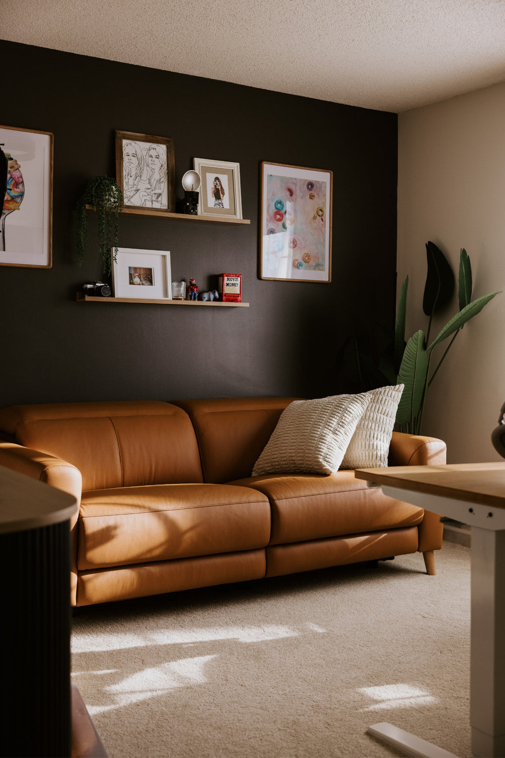 Elodie Leather Dual Recliner Lounge with Console