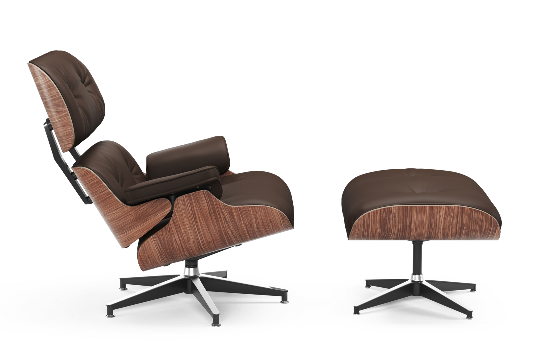 Armoni Eames Replica Leather Chair & Ottoman