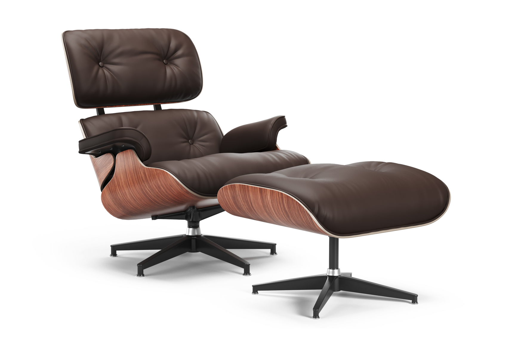 Armoni Eames Replica Leather Chair & Ottoman