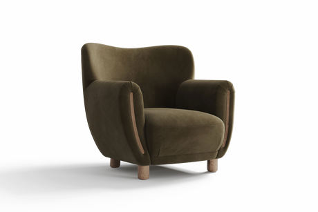 Emerald Velvet Fabric Accent Chair