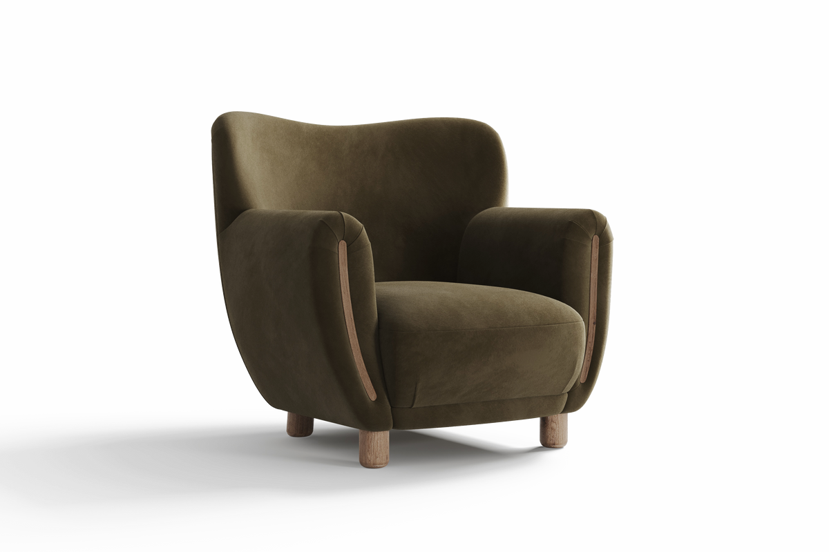 Valencia Emerald Fabric Accent Chair