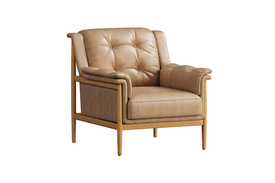 Valencia Jasmine Leather Accent Chair, Brown