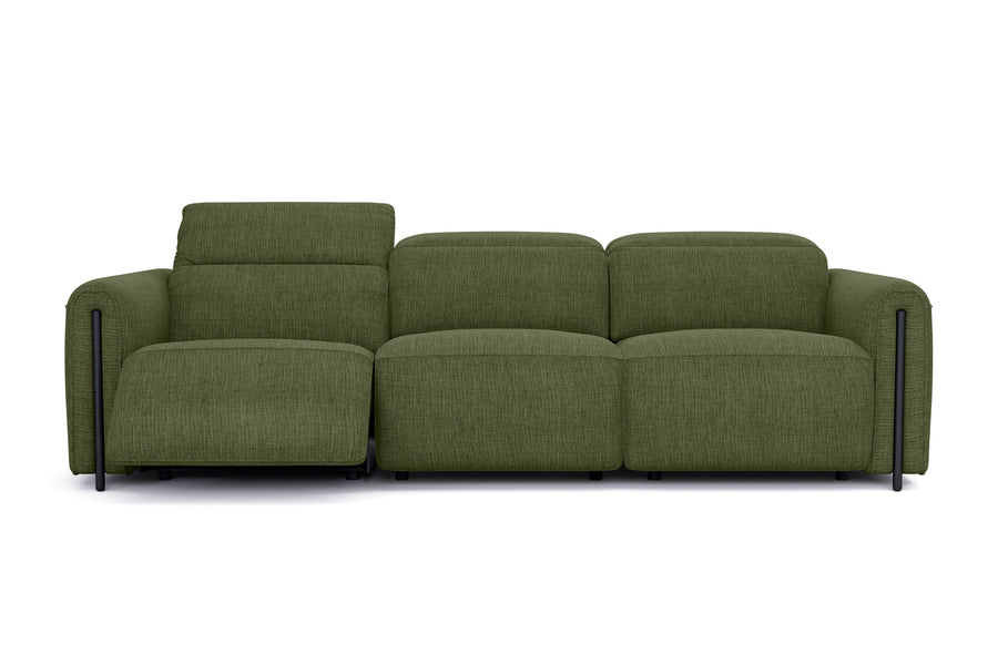 Valencia Octavia Fabric Dual Reclining Cloud Three Seats Lounge, Olive Green