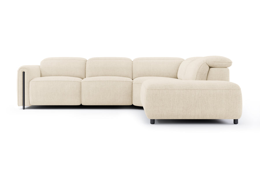 Valencia Octavia Fabric Reclining Sectional Cloud Lounge, L-Shape with Right Chaise, Beige