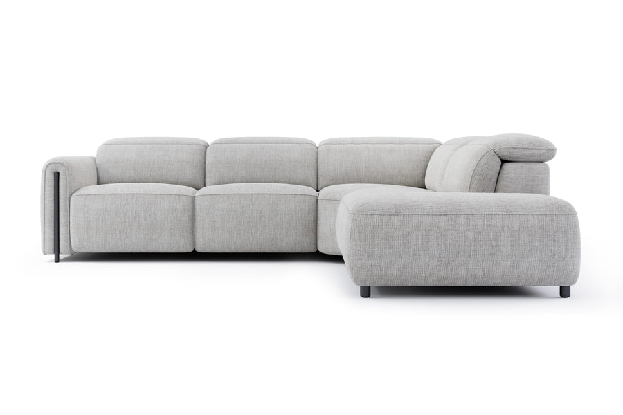 Valencia Octavia Fabric Reclining Sectional Cloud Lounge, L-Shape with Right Chaise, Light Grey