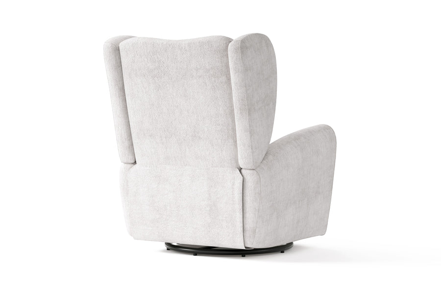 Valencia Liliana Performance Fabric Swivels Recliner Chair, Light Grey