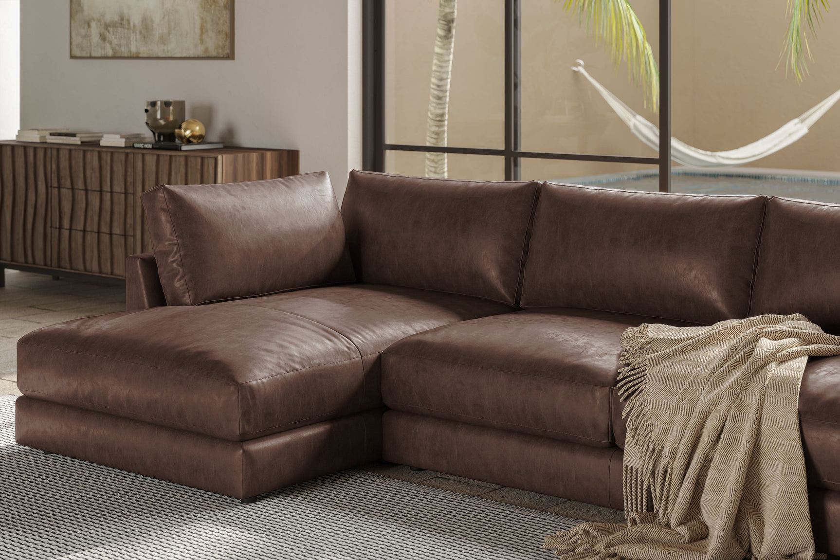 Serena Leather Sectional Lounge